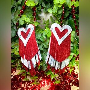 Genuine, leather handmade earrings